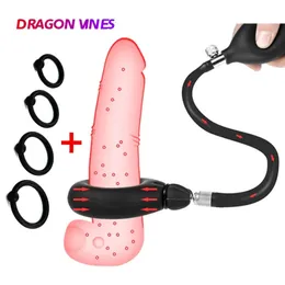 Inflatable Lock Penis Ring Detachable Silicone Cock For Man Delay Ejaculation Sex Toys Men Dick Erection Adult Shop 240102