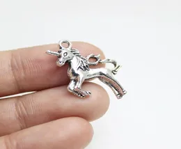 30pcs Unicorn Charm 24x21mm Antique silver gold tone 3d unicorn Charms pendant7416406