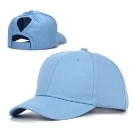 Бейсболка с высоким хвостом, женская сетчатая бейсболка, летняя пляжная кепка, сплошной цвет, солнцезащитные шляпы для девочек с отверстием, спортивная кепка на открытом воздухе 231229