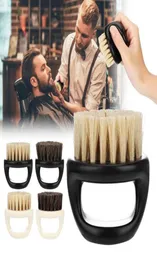 Spazzola per capelli da uomo con setola di cavallo, strumento per la rasatura dell'apparecchio per la pulizia della barba da barbiere portatile in plastica9314127