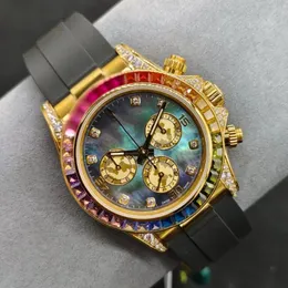 QUALITÀ GENERAZIONE Secondo arcobaleno alto cronografo cronografo sport diamond watch movvead automatico Specchio del Sahire Specchio completamente funzionale WA