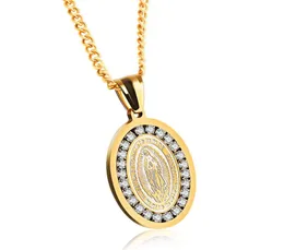 2020 Z1139 NEW TRADE POUPOAL JEWELRY Religious Jewelry Catholic Personality Oval Diamond Men and Women Universal Necklace4004467