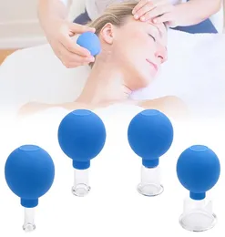 Set di coppette per il viso Massaggiatore per il viso Dispositivo per coppette sottovuoto in silicone e vetro per il sollevamento della pelle Strumento per massaggio terapeutico cinese2909382