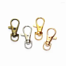 Keychains 30st Antik bronsguldfärg Key Chains Ring Metal Swivel Hummer Clam Clips Hooks Keychain Smycken Fynd 37 16,5mm