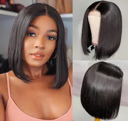 2x6 Bob Lace Frontal Perücken Brasilianisches Reines Haar Gerade Spitze Frontal Echthaar Perücken Schweizer Spitze Frontal Perücke Vorgezupft48426946271993