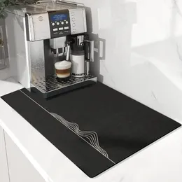 Tapetes de mesa absorvente almofada de drenagem cozinha prato escorredor secagem esteira talheres café drenagem impresso louça placemat tapetes