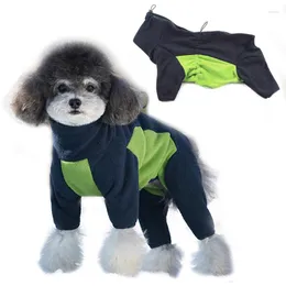 Dog Apparel Winter Jumpsuit Warm Soft Fleece Overalls For Small Medium Large Dogs Windproof Pet Coat With 4 Legs Thick Puppy Clothes