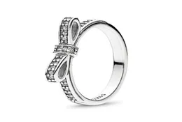 Echter 925er Sterlingsilber-CZ-Diamant-Schleifenring mit Original-Box-Set, passender Stil, Hochzeit, Verlobung, Schmuck für Frauen und Mädchen253H2125999