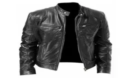 Men039s Chaquetas 2022 Otoño Chaqueta de cuero masculina Negro Marrón Mens Stand Collar Abrigos Biker Motorcycle9695943