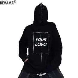 Anpassade huva tröja DIY Your /Pictures Men Hip Hop Streetwear Jackets Overdimensionerade Zip Up Hoodies unisex Pullovers 240102