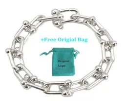 شعار جديد لتصميم أجهزة U سوار Link للنساء Wen Fashion Luxury Ag925 Silvers Brand Cuff Braclets Jewelry T Original Bag9603124