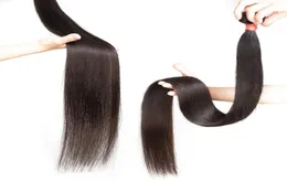 Dilys długie proste ludzkie włosy przedłużenia Brazylijskie dziewicze Remy Hair Hair Extensions Włosy Wefts Naturalny kolor 30 34 cala 6925424