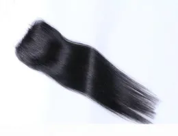 Верхняя застежка на шнурок из человеческих волос. Трехсторонняя застежка на кружевной верх. 4X4quot. Перуанские волосы. Швейцарская кружевная застежка. Отбеленные узлы. Прямые волосы1900267.