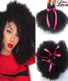Brazylijskie afro perwersyjne ludzkie włosy Unforted Virgin Afro Kinky Curly 3 Bundles 9a Malezji Peruwiańskie dziewicze ludzkie włosy Weave 8352629