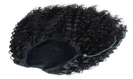 Afro Puff Pferdeschwanz Kinky Kordelzug Pferdeschwanz Haarverlängerungen für Afroamerikaner 3C 4C Echthaar Pferdeschwanz Lockige Haarteile Top8321108