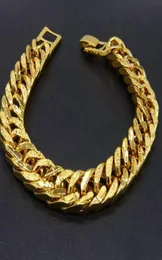 11mm Thick Solid Bracelet 18k Yellow Gold Filled Classic Massive Mens Bracelet Wrist Chain Fashion Jewelry3822463