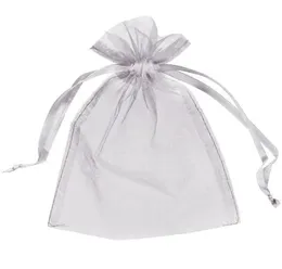 Sacos de organza prateados 100 peças, 5x7 polegadas, bolsa para embrulho de presente, lembranças de casamento, suprimentos para festa de natal, 13 x 18 cm, multi cores, vermelho, rosa, marfim 6661494