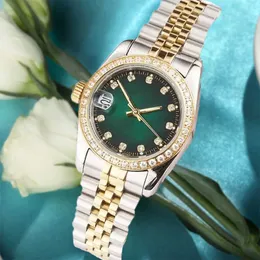 오리지널 Rolxs Relojes Automaticos Watches 고품질 남성 기계 시계 디자이너 럭셔리 남성 시계 Montre President Midsize Mints Green Black Diamond Ladie