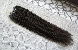 10quot26quot brasileiro virgem remy cabelo humano 100s kinky encaracolado micro loop extensões de cabelo marrom 100g kinky encaracolado micro link h3203757
