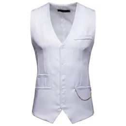 Blazers White Wedding Suit Vest Men Chaleco Hombre 2022 Helt ny Slim Fit Single Breasted Vest Waistcoat Men Business Casual Vests Man