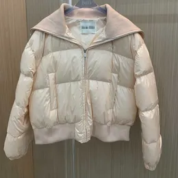 Parka in piumino da donna Mi Autunnoinverno Nuovo cappotto di pane caldo con risvolto lavorato a maglia pigro con stampa di lettere