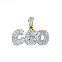 Christian Trendy Necklace Charm Small Diamond Pave CZ Inledande Zircon Letter CEO Pendants