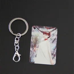 Sublimation aluminium rectangle porte-clés vierges transfert impression porte-clés consommables deux côtés peuvent être imprimés nouveauté 1226717