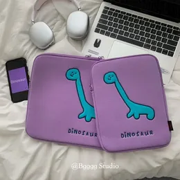 Ins dinozaur fioletowy uroczy laptopa stół obudowy woreczek ochronna 11 14 15,6 cala kreskówkowa torba laptopa iPad 231229