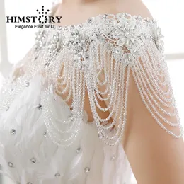 Colares Himstory luxo cristal nupcial gargantilha colar wowen ombro corrente acessórios de casamento vintage grande cinta de renda jóias