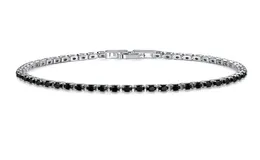 Bracelet de Tennis en Zircon glacé pour hommes, chaîne à maillons en vrac, 10 pièces, bijoux Hip Hop, matériau en cuivre, boîte noire, fermoir CZ Link 18cm6379372