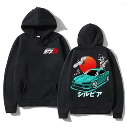 Kvinnors hoodies anime awal d drift 2d cetak pria/wanita hoodie katun kasual ukuran besar pullover populer atasan modis pakaian unisks