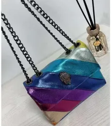 Damentaschen Kurt Geiger London Kensington Mini-Umhängetasche aus PU-Leder in Regenbogenfarben und Geldbörse, Rucksack, luxuriöse Umhängetasche, kleine Hobo-Handtaschen mit Messenger-Kette