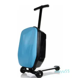 Scooter Luggage Carry On Rolling Suitcase Lazy Trolley Bag With Wheels