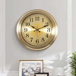 Wall Clocks Luxury Metal Clock Living Room Home Vintage Fashionable Simple Digital European Stylish Round Wanduhr