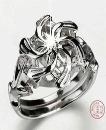 Handgjorda Galadriel Nenya Charm White AAAA CZ Simulated Stones S925 Sterling Silver Lady Wedding Ring Size 510 H2204151M9453745