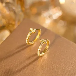 Hoop Earrings Fashion Gold Plated Zircon For Women Girls Punk Ear Party Jewelry Gift E414