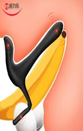 toyCouples Vibromasseur de pénis d'érection longue durée avec double anneau Masseur de mamelons Vagin Clitoris Stimulateur Orgasme Jouets pour adultes Q051384948
