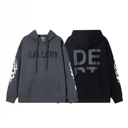 Designer Gallery Mens Hooide Flames Sweatshirts Hip Hop Streetwear Loose Overize Pullover Hooded Long Hleeves 43am