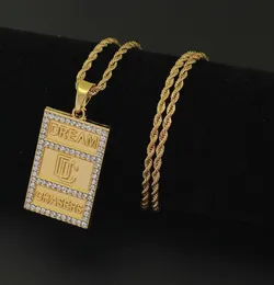 Nowy mały rozmiar łańcucha ze stali nierdzewnej biżuteria biżuteria Dreamer ściganie Letter DC Wisiorty Hip Hop Naszyjniki 4193805