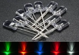 5mm 10mm ljuspärlor Mini LED Diode Lightings Round Water Clear LED Sortment Kit RGB Yellow Red Green Blue2120146