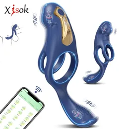 App Wireless Vibrante Pene Cock Ring Stimolatore del clitoride Ritardo Eiaculazione Cockring Penisring Giocattoli del sesso per uomini Adulti 18 240102