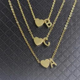 Pendant Necklaces Gold Heart Letter A B C D E F G H I J K L M N O P Q R S T U V W X Y Z Charm Necklace For Women BFF Birthday Gift300g