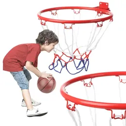 32 см настенное баскетбольное кольцо для помещений и металлическая сетка, подвесная с воротами, 4 ободка, детские мини-аксессуары для домашних упражнений 240102