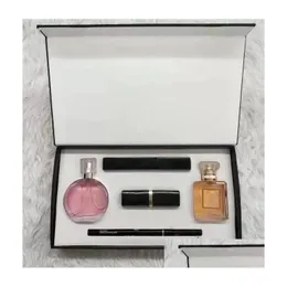Uppsättningar Makeup Set Set Women Lady per 15 ml Lipstick Eyeliner Mascara 5 i 1 med Box Fragrance Cosmetics Kit för Holiday Gift Drop Delive