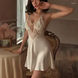 여자 잠옷 낭만적 인 낭만적 인 란제리를위한 섹시 란제리 패션 레이스 나이트 가운 민소매 홈 옷 매혹적인 나이트웨어