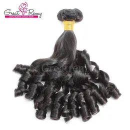 WEFTS GREATREMY AUNTY FUNMI HAIR EXTENSIONS NATURAL COLOR BRAZILIAN HUMAN HAIR HAIR WEFT SPIRAL CURL二重描画弾力性カール髪