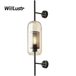Lamps Iron Net Wall Sconce Glass Lamp Globe Cylinder Shade Dinning Room Bedroom Restaurant Hotel Industrial Affordable Luxury Light