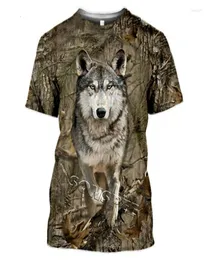 Men039s T-shirt 2022 Men39s e Women39s Tshirt Camouflage Caccia Animali Cervo Lupo Anatra 3D Moda Abbigliamento da strada Sh2109930