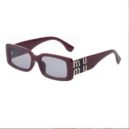 Wine red rectangular sunglasses Women's fashion brand luxury glasses unisex sunshade mirror