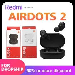 Earphones Dropship Xiaomi Redmi AirDots 2 Earphones TWS Bluetooth Headset with Charging Case True Wireless Headphones Touch Control